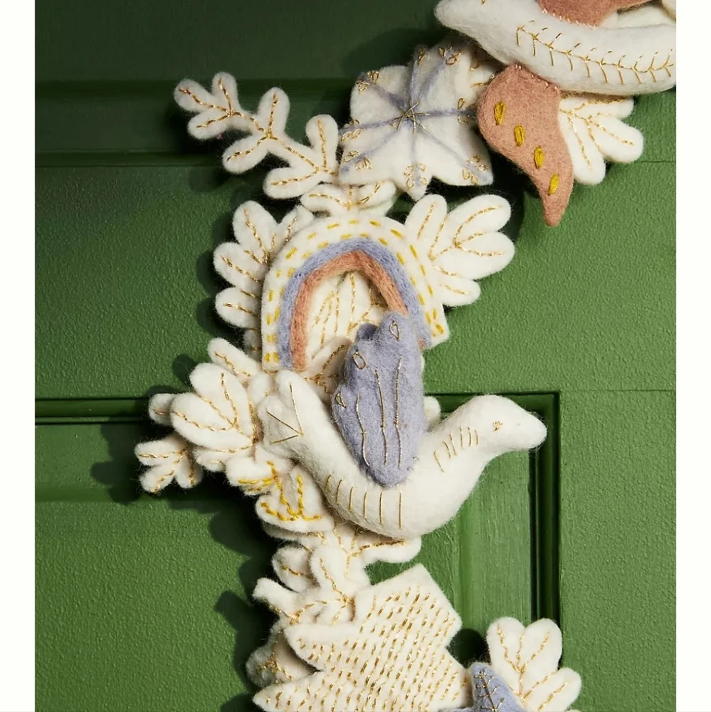Anthropologie Nadia Wool Wreath
